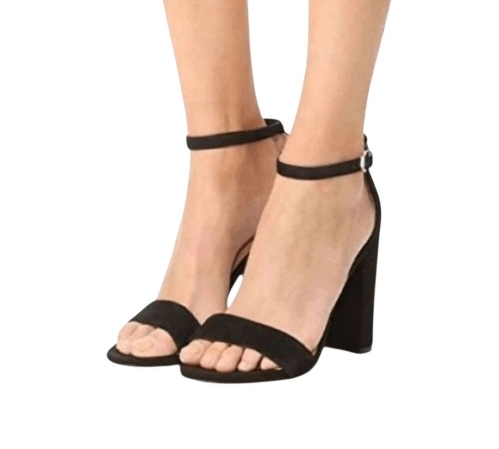 SAM EDELMAN Yaro Black Suede Ankle Strap Sandals Size 8.5M